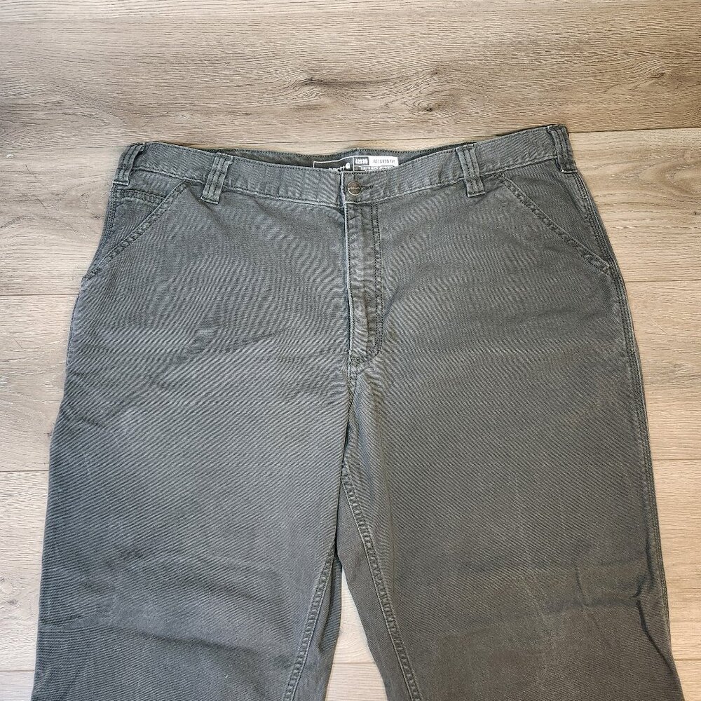 Carhartt Pants Mens 42x30 Gray Relaxed Straight Rigby Dungaree Rugged Flex Work